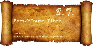 Bartánusz Tibor névjegykártya